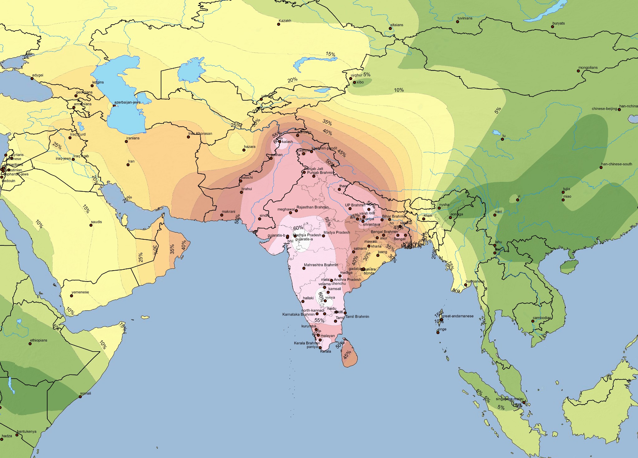 Isopleth harappa ancestry project